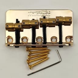 WBBC Bass Guitar Bridge Wilkinson Brass Saddles in Chrome Black or Gold