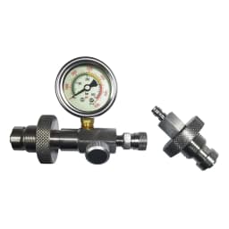 HPA DIN300 Cylinder Decanting / Equalising Fill Station with Pressure Hose and Pressure Gauge, 232bar or 300Bar, Gas Transfer