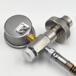 HPA DIN300 Cylinder Decanting / Equalising Fill Station with Pressure Hose and Pressure Gauge, 232bar or 300Bar, Gas Transfer