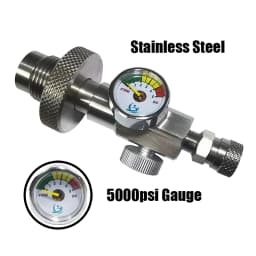 HPA DIN300 Cylinder Decanting / Equalising Fill Station with Pressure Hose and Pressure Gauge, 232bar or 300Bar, Gas Transfer