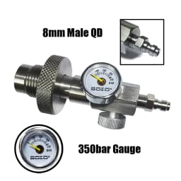 HPA DIN300 Cylinder Decanting / Equalising Fill Station with Pressure Hose and Pressure Gauge, 232bar or 300Bar, Gas Transfer