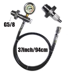 HPA DIN300 Cylinder Decanting / Equalising Fill Station with Pressure Hose and Pressure Gauge, 232bar or 300Bar, Gas Transfer