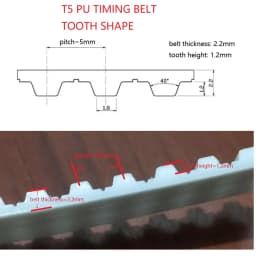 Polyurethane PU T5 Tooth Transmission Conveyor Timing Belt Open With Steel Cord Kevlar Cord Belt Replacement of Electric Curtain