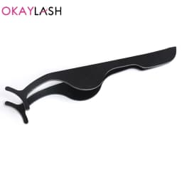OKAYLASH Stainless Gold False Eyelash Tweezers Rose Gold Fake Eye Lash Extension Multi Color Applicator Clamp Private Label