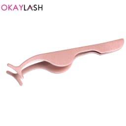 OKAYLASH Stainless Gold False Eyelash Tweezers Rose Gold Fake Eye Lash Extension Multi Color Applicator Clamp Private Label