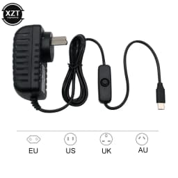Raspberry Pi 4 Type-C Power Supply 5V 3A Power Adapter With ON/OFF Switch EU US AU UK Plug Charger for Raspberry Pi 4 Model B