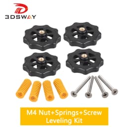 3DSWAY 3D Printer Part M3 M4 Hotbed Nut Spring Screw Leveling Kit Heated Bed Platform Level Spring Accessories for CR-10 Ender 3