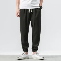 Japanese-Style Retro Streetwear 2020 Summer Men Cotton Linen Sweatpants Trousers Men Casual Harem Pants Breathable Men Joggers
