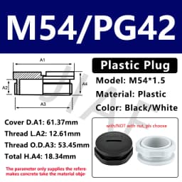10pcs Hole Cap Plastic Plug IP68 Waterproof Nylon Thread Hole Plug M20*1.5 Black Grey Hole Cap Sealing Cover With Rubber