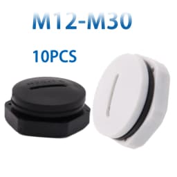 10pcs Hole Cap Plastic Plug IP68 Waterproof Nylon Thread Hole Plug M20*1.5 Black Grey Hole Cap Sealing Cover With Rubber