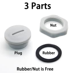 10pcs Hole Cap Plastic Plug IP68 Waterproof Nylon Thread Hole Plug M20*1.5 Black Grey Hole Cap Sealing Cover With Rubber