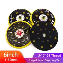 6"150mm 9/15/17/52Holes Sander Backing Pad Hook&Loop Sanding Pads with 5/16"-24 Thread Dust Free Sanding Disc Holder for MIRKA