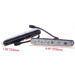 High Quality 2PCS Car DRL Assembly Daytime Running Lights Fog Lamp 6LED Cold White 12V 10000k High/Low Beam Aluminium Housing