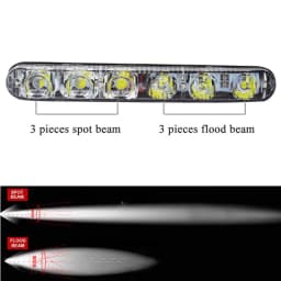 High Quality 2PCS Car DRL Assembly Daytime Running Lights Fog Lamp 6LED Cold White 12V 10000k High/Low Beam Aluminium Housing