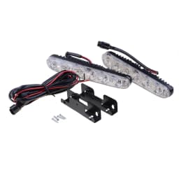 High Quality 2PCS Car DRL Assembly Daytime Running Lights Fog Lamp 6LED Cold White 12V 10000k High/Low Beam Aluminium Housing