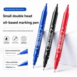 10Pcs/set Double Tip Art Black Blue ink Permanent Paint Marker Pen for Plastic Wood Stone Metal Glass Doodling Marking Graffiti