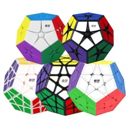 [Picube] QiYi 2x2 3x3 Megaminx Qiheng Bundle Set Stickerless Black Stickers Speed Cube Educational Baby Kids Puzzle Toys