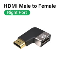 8K HDMI 2.1 Cable Adapter 90 Degree Right Angle Male to Female Connector 4K 8K HDMI Extender for TV Stick PS4 PS5 Xbox PC Laptop