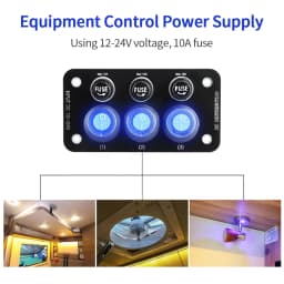 10A Fuse 24V 12V Switch Panel Light Toggle Blue Indicator Buttons Breaker RV Caravan Accessories For Boat Marine Ship Truck Car