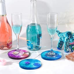 Round Square Coaster Silicone Mold DIY Handmade Coffee Coaster Craft Tray Making Epoxy Resin Wine Glass Cup Mat Casting Mould