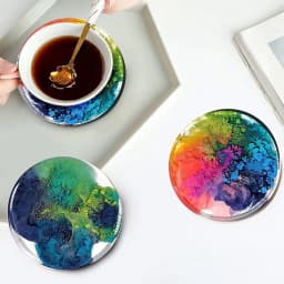 Round Square Coaster Silicone Mold DIY Handmade Coffee Coaster Craft Tray Making Epoxy Resin Wine Glass Cup Mat Casting Mould
