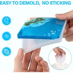 Round Square Coaster Silicone Mold DIY Handmade Coffee Coaster Craft Tray Making Epoxy Resin Wine Glass Cup Mat Casting Mould