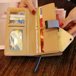 Ladies Fashion Wallet PU Leather Phone Purse Female Hollow Leaves Pouch Clutch Handbag For Women Coin Card Holders Long Wallets