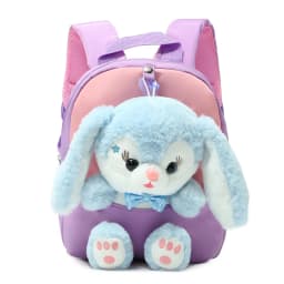 Plush 3D Rabbit Backpack for Boys Girls Kids Children SchoolBag Cute Bow Tie Cartoon School Bags Kindergarten Preschool Baby Bag