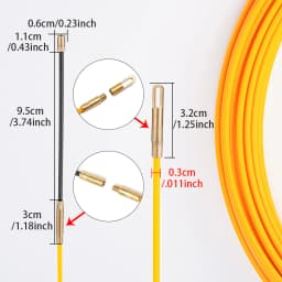 3mm 5-50M Fiberglass Fish Tape Cable Puller Electrician Wire Threading Aid Tool Conduit Through Wall Electrical Cable Guide