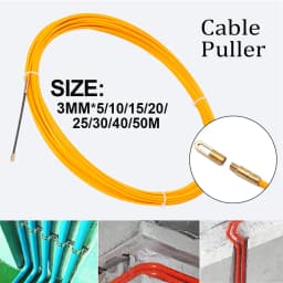 3mm 5-50M Fiberglass Fish Tape Cable Puller Electrician Wire Threading Aid Tool Conduit Through Wall Electrical Cable Guide