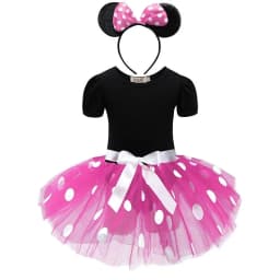 Little Girl Dresses Kids Summer Red Dot Mouse Costume Baby Birthday Party Clothes Children Princess Christmas Disguise Headwear