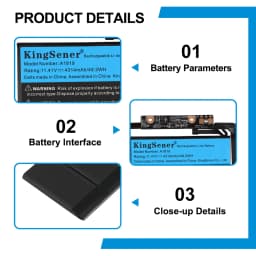 KingSener A1819 Battery for Apple MacBook Pro 13'' Touch A1706 (Late 2016 Mid 2017) EMC 3071 EMC 3163 MLH12LL/A MPXV2LL/A 49.2WH