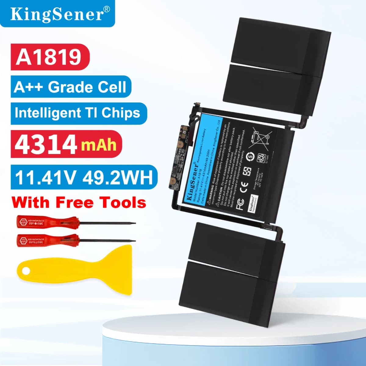 KingSener A1819 Battery for Apple MacBook Pro 13'' Touch A1706 (Late 2016 Mid 2017) EMC 3071 EMC 3163 MLH12LL/A MPXV2LL/A 49.2WH