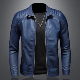 Men's Leather Clothing Fashion Slim Fit Zipper Leather Jacket Solid Casual Jacket Moto Biker Leather Coat Men Motorcycle Jacket