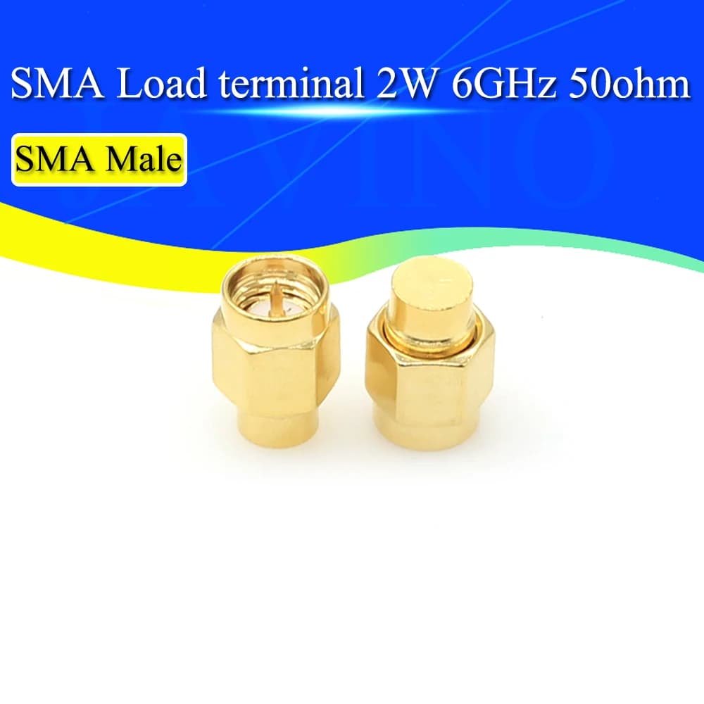 2-20PCS 2W 6GHz 50 ohm SMA Male RF Coaxial Termination Dummy Load Gold Plated Cap Connectors Accessories