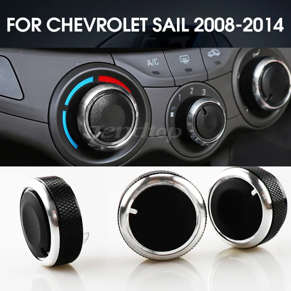 For Chevrolet Sail 2008-2014 3pcs/set Car AC Knob Switch Conditioning Heat Control Switch AC Knob Auto Car Accessories