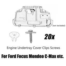 20pcs Engine Undertray Cover Clips Screws Bottom Cover Shield Guard for Ford Focus MK2 MK3 Mondeo MK3 MK4 C-Max S-Max Galaxy