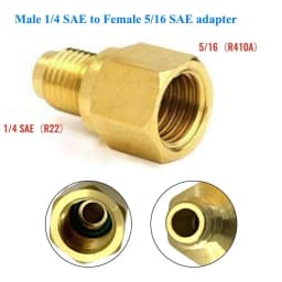 R410a Refrigeration Charging Adapter 5/16 SAE F Quick Couplers To 1/4 SAE M Flare 5/16 SAE M To 1/4 SAE For Air Conditioner