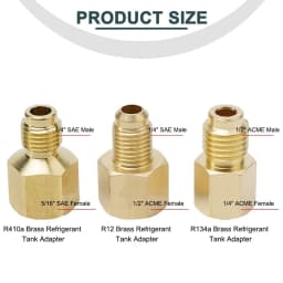 R410a Refrigeration Charging Adapter 5/16 SAE F Quick Couplers To 1/4 SAE M Flare 5/16 SAE M To 1/4 SAE For Air Conditioner