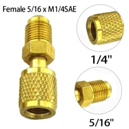 R410a Refrigeration Charging Adapter 5/16 SAE F Quick Couplers To 1/4 SAE M Flare 5/16 SAE M To 1/4 SAE For Air Conditioner