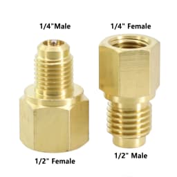R410a Refrigeration Charging Adapter 5/16 SAE F Quick Couplers To 1/4 SAE M Flare 5/16 SAE M To 1/4 SAE For Air Conditioner