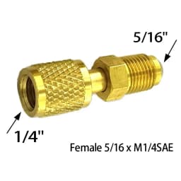 R410a Refrigeration Charging Adapter 5/16 SAE F Quick Couplers To 1/4 SAE M Flare 5/16 SAE M To 1/4 SAE For Air Conditioner