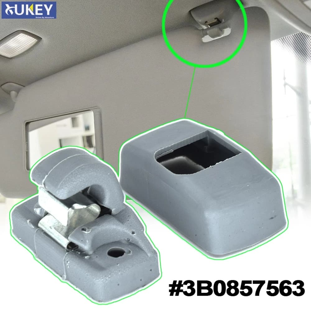 For Seat Altea XL Arosa Ibiza 6L ST Leon 1M 1P Toledo 5P Alhambra Cordoba Vario Grey Front Sun Visor sunvisor Hook Clips Bracket