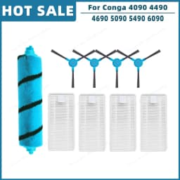 Compatible For Cecotec Conga 4090 4490 4690 5090 5490 6090 Spare Parts Accessories Roller Main Side Brush Hepa Filter Mop Rag