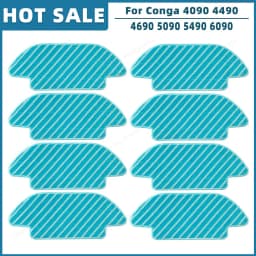 Compatible For Cecotec Conga 4090 4490 4690 5090 5490 6090 Spare Parts Accessories Roller Main Side Brush Hepa Filter Mop Rag