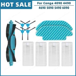 Compatible For Cecotec Conga 4090 4490 4690 5090 5490 6090 Spare Parts Accessories Roller Main Side Brush Hepa Filter Mop Rag
