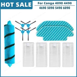 Compatible For Cecotec Conga 4090 4490 4690 5090 5490 6090 Spare Parts Accessories Roller Main Side Brush Hepa Filter Mop Rag