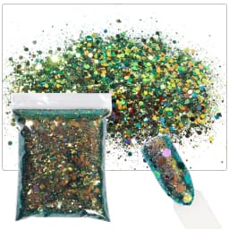 50G Chameleon Glitter Hexagon Paillette Nail Sequins Flakes Mixed Color Shift Glitter Nail Art Flake Manicure Chunky Glitter #M9
