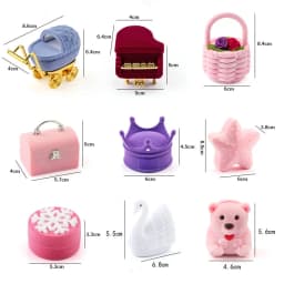 One Piece Velvet Jewelry Box Gift Box Container Wedding Ring Box Ring Case Earrings Holder For Jewelry Display & Gift Package