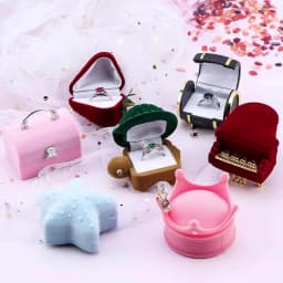 One Piece Velvet Jewelry Box Gift Box Container Wedding Ring Box Ring Case Earrings Holder For Jewelry Display & Gift Package